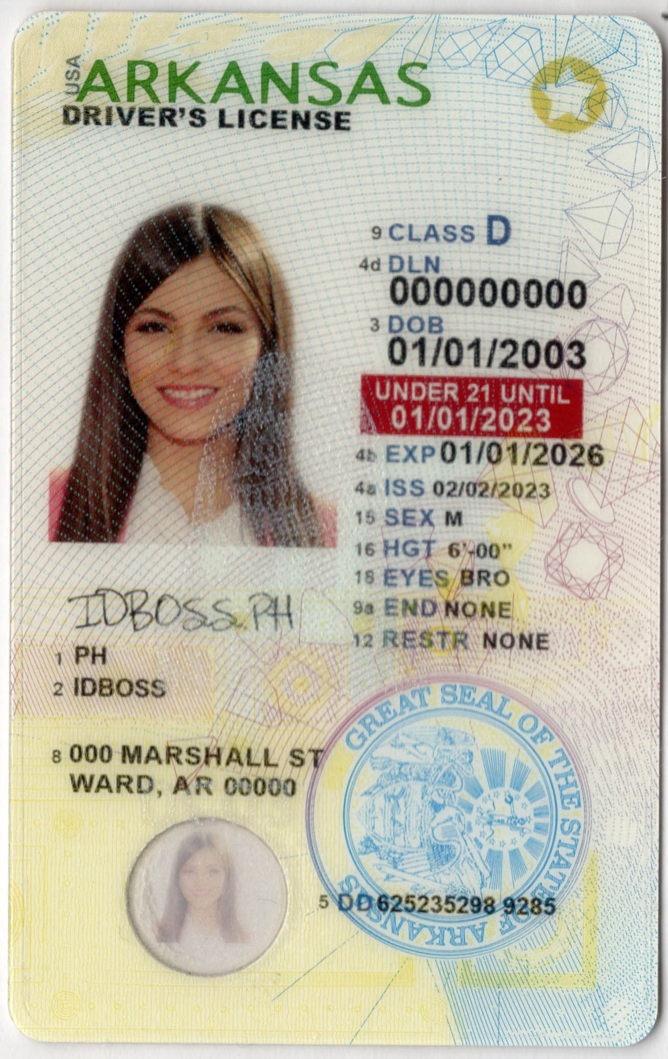 Arkansas(U21) Fake ID-idboss